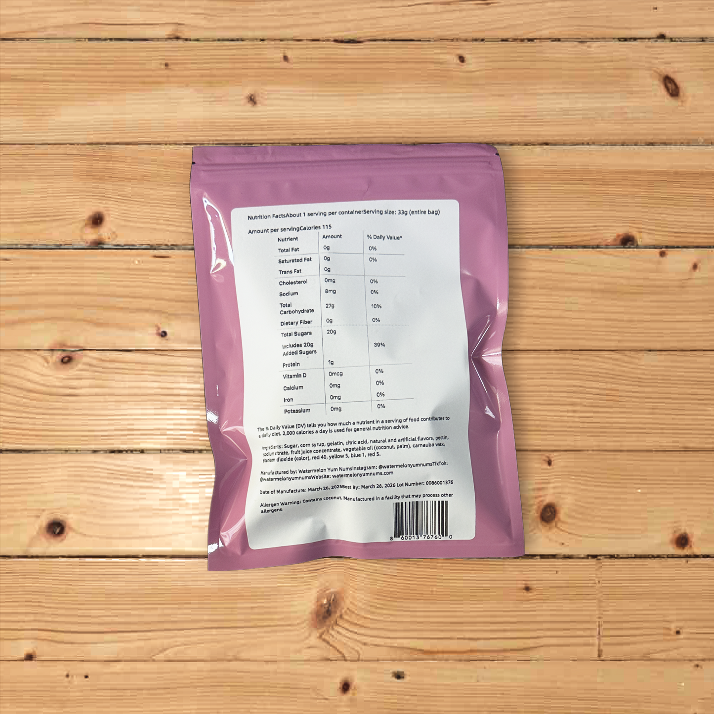 Watermelon YumNums Freeze-Dried Candy - 5 Bags of Juicy, Crunchy Delight