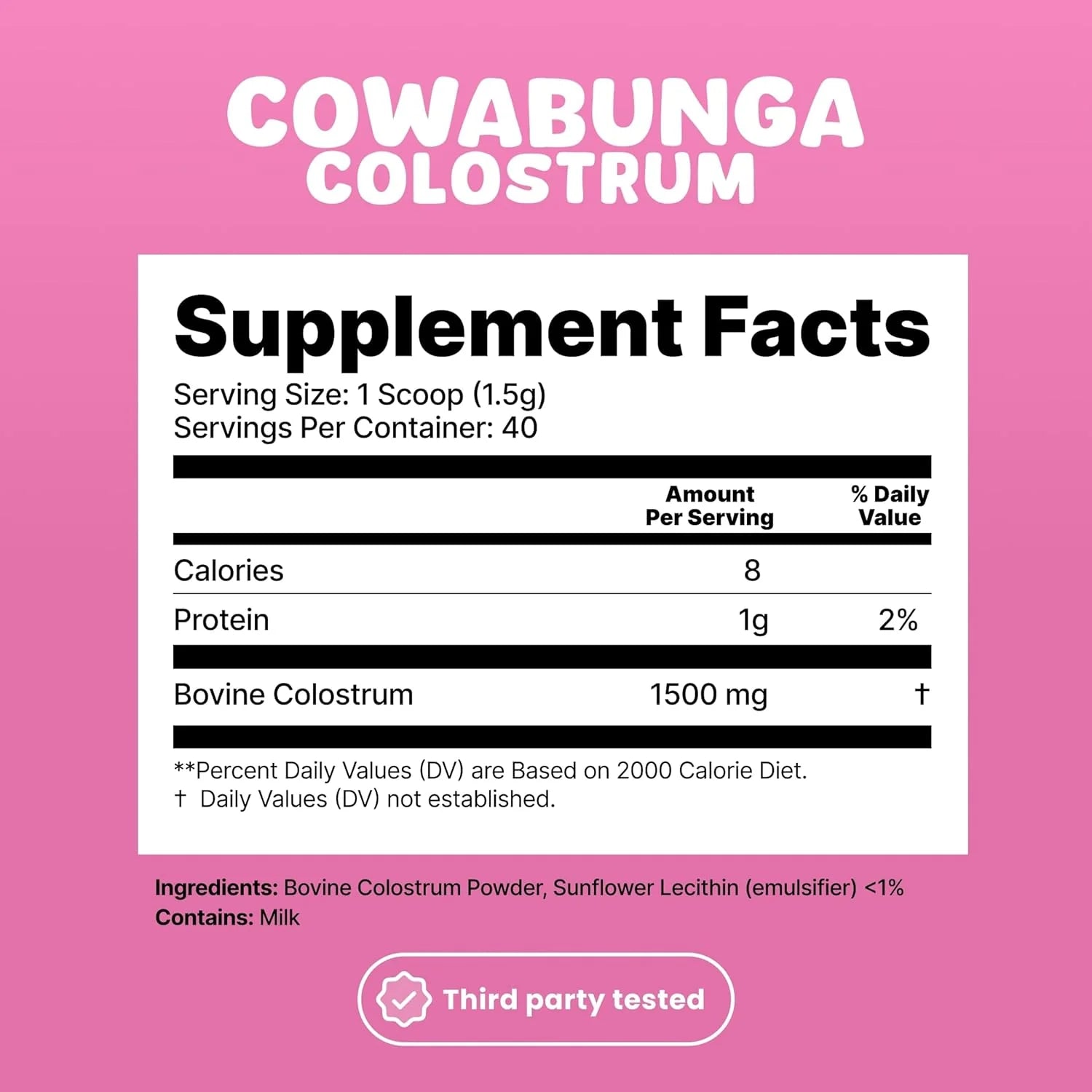 Sonohealth Cowabunga Premium Colostrum - Pure & Unaltered Colostrum Powder Supplement