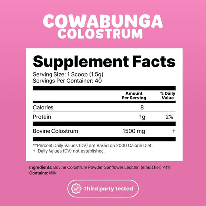 Sonohealth Cowabunga Premium Colostrum - Pure & Unaltered Colostrum Powder Supplement