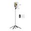 Extendable Selfie Stick Tripod with 9" Dimmable LED Light & Bluetooth Remote 