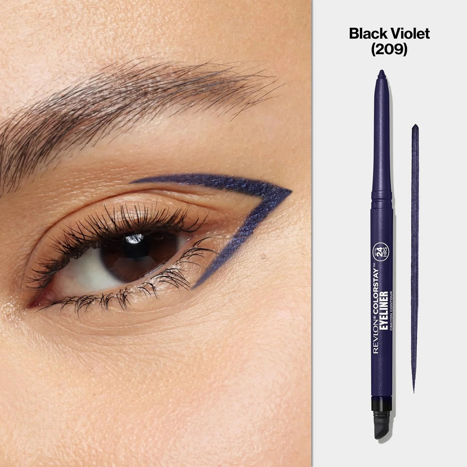 Colorstay Revlon Eye Makeup with Built-In Sharpener Ultra-Fine Tip, 209 Black Violet, 0.01 Oz