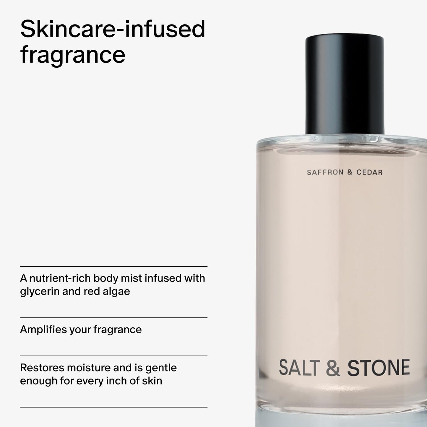 Salt & Stone Body Mist -Saffron & Cedar Scent for Women - 3.4 Fl Oz