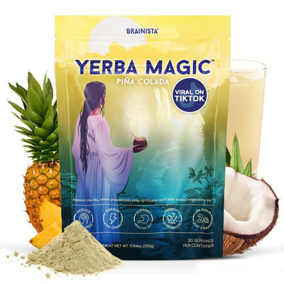 Yerba Magic Instant Tea Powder, Gut Health Powered - Prebiotics and Probiotics -Yerba Magic Peach Mango Yerba Magic Pina Colada 30 Servings