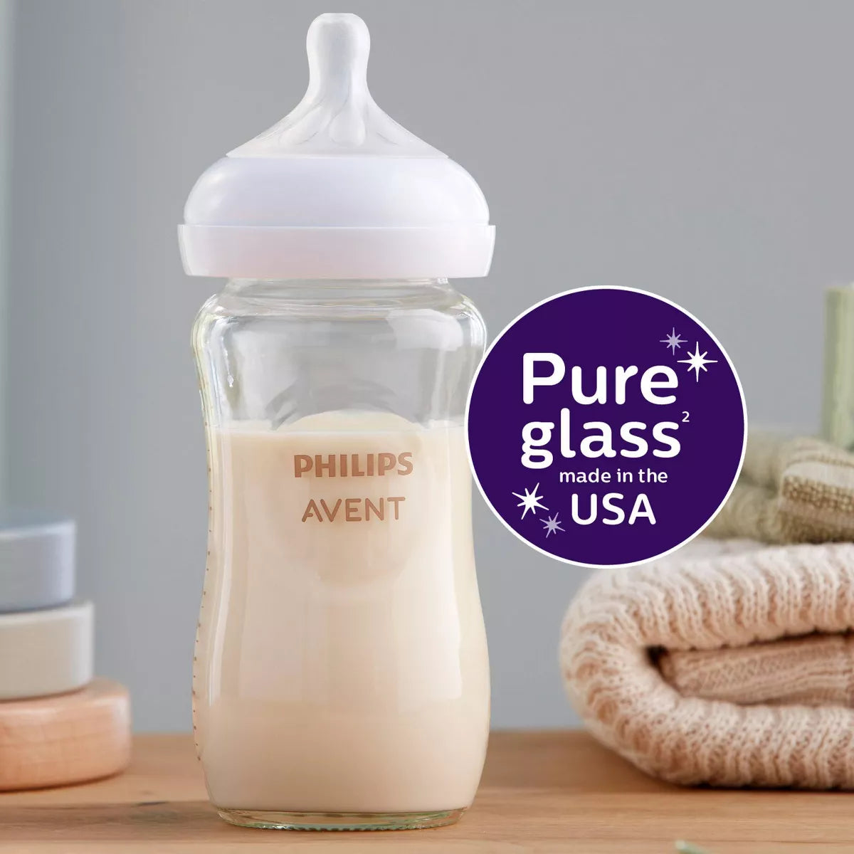 Philips Avent 3Pk Glass Natural Baby Bottle - 8Oz