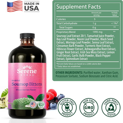 Serene Soursop Bitters Mixed Berry - 16 Fl Oz 