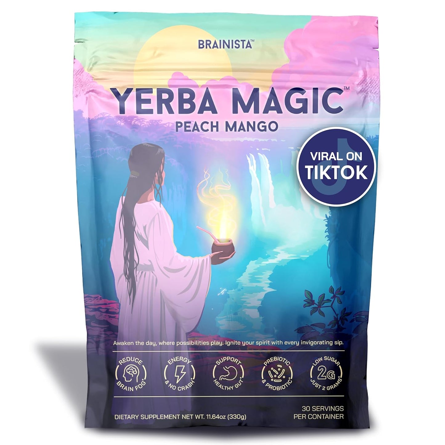 Yerba Magic Instant Tea Powder, Gut Health Powered - Prebiotics and Probiotics -Yerba Magic Peach Mango Yerba Magic Pina Colada 30 Servings