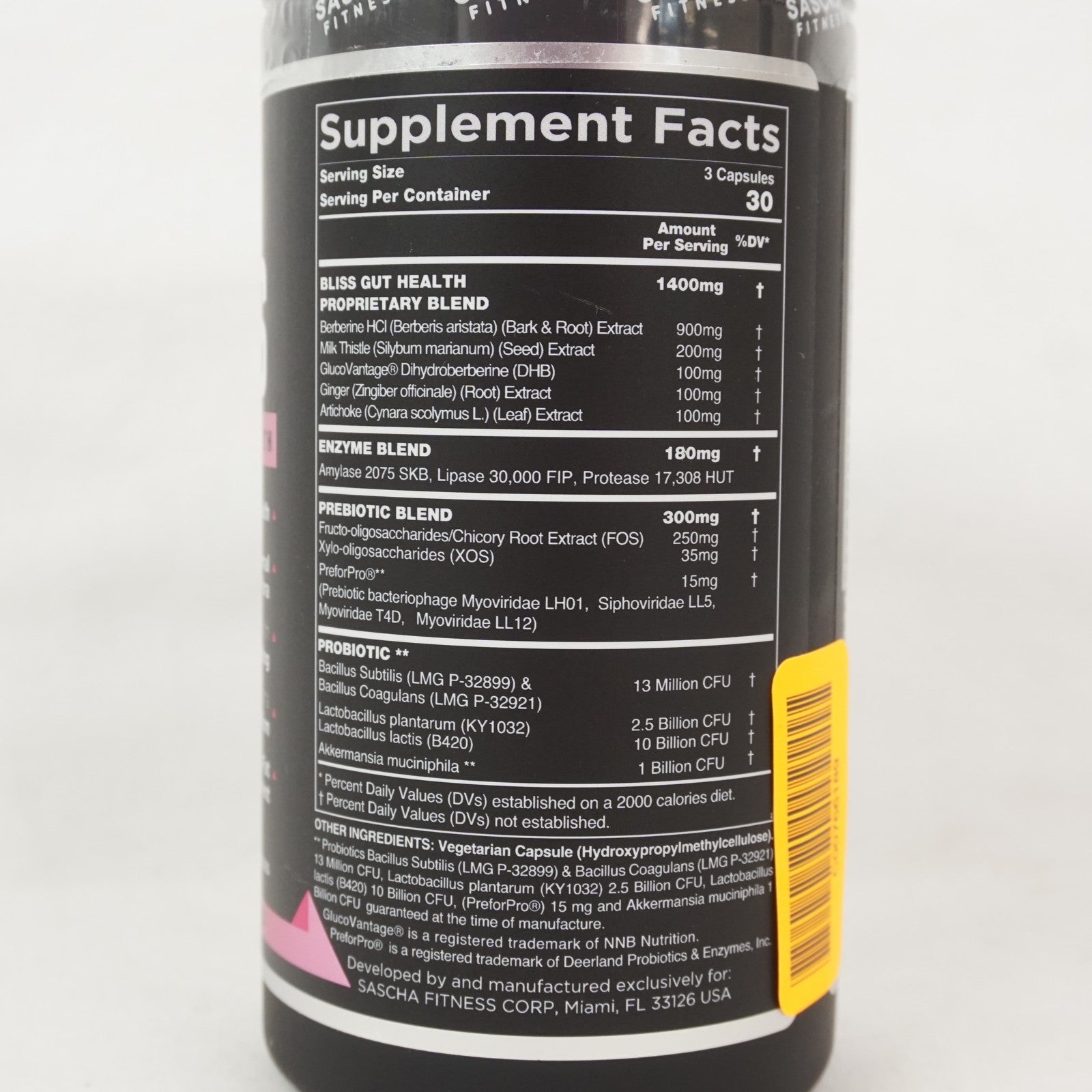 BLISS Gut & Digestive Health 90 Capsules Sascha Fitness 