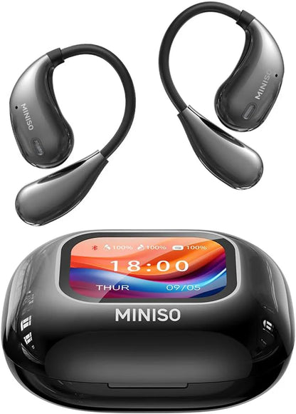 Black MINISO M95 Open Ear Earbuds, True Wireless over the Ear Earbuds