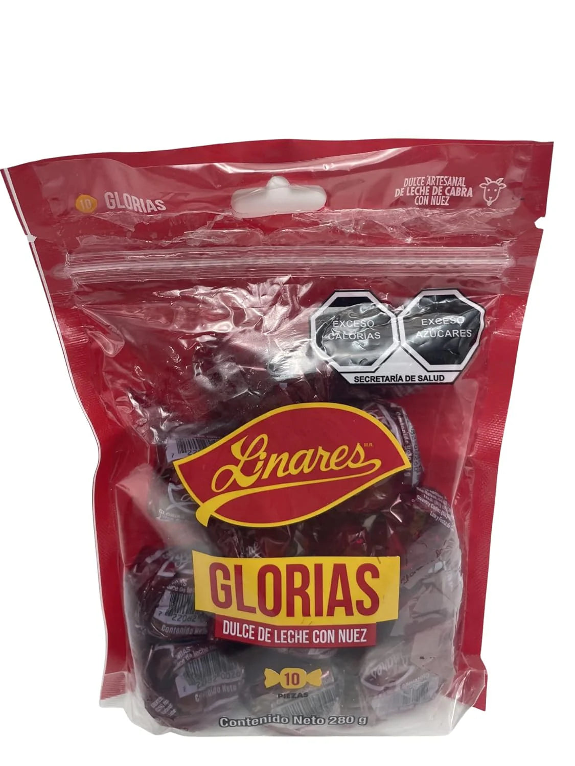 Linares Gloria'S Milk Candy W/Pecans Dulce De Leche Con Nuez Mexican 10 Pcs